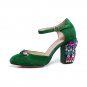 Two colors women sandals high heels shoes buckle shallow rhinestone party shoes fashion popular genu
