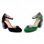 Two colors women sandals high heels shoes buckle shallow rhinestone party shoes fashion popular genu