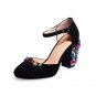 Two colors women sandals high heels shoes buckle shallow rhinestone party shoes fashion popular genu