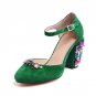 Two colors women sandals high heels shoes buckle shallow rhinestone party shoes fashion popular genu