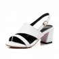 Large size 34-43 high heels shoes sandals women genuine leather summer shoes party solid buckle sexy