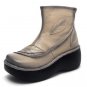 Genuine Leather Women Boots 2017 Spring Autumn Fashion Sewing 6cm Thick Sole Boots with Platform Wom