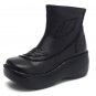 Genuine Leather Women Boots 2017 Spring Autumn Fashion Sewing 6cm Thick Sole Boots with Platform Wom