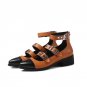 Spring autumn med heels shoes genuine leather fashion punk women pumps party shoes shallow zipper mi