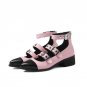 Spring autumn med heels shoes genuine leather fashion punk women pumps party shoes shallow zipper mi