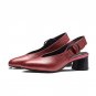 Women pumps genuine leather single shoes buckle shallow high heels shoes solid big size 34-43 elegan