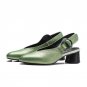 Women pumps genuine leather single shoes buckle shallow high heels shoes solid big size 34-43 elegan