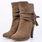 Women Spike Heel Ankle Boots Woman Pointed Toe High Heel Shoes Ladies Gladiator Tassel Ankle Strap B