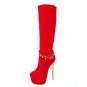 Free Shipping knee-high half high heel boots women snow fashion winter warm boot footwear shoes P102