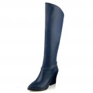 women real leather high heels over knee boots long boot winter warm botas militares footwear shoes R