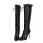 size 33-43 women real genuine leather pointed toe high heel over knee boots winter warm long boot f