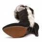 women real leather high heel over knee boots cotton snow long boot warm winter botas mujer heels sho
