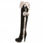 women real leather high heel over knee boots cotton snow long boot warm winter botas mujer heels sho