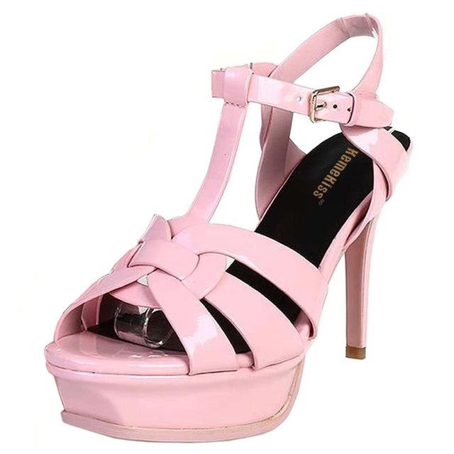 quality genuine leather high heel sandals women sexy footwear fashion lady shoes R4425 hot sale 33-4