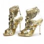 women real genuine leather stiletto gladiator high heel sandals brand sexy fashion heeled ladies san