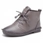 Size 35-40 High-Top Shoes 2017 Spring Fashion Soft Genuine Leather Women Boots Lace Up Flat Ankle Bo
