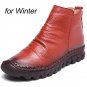 Winter Warm Short Plush Women Ankle Boots 2017 Spring Fashion Genuine Leather Pleated Zipper Short B