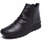 Winter Warm Short Plush Women Ankle Boots 2017 Spring Fashion Genuine Leather Pleated Zipper Short B