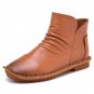 Women High Top Shoes 2017 Spring Autumn Fashion Genuine Leather Flat Ankle Boots Zipper Women Boots