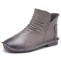 Women High Top Shoes 2017 Spring Autumn Fashion Genuine Leather Flat Ankle Boots Zipper Women Boots