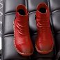 Women High Top Shoes 2017 Spring Autumn Fashion Genuine Leather Flat Ankle Boots Zipper Women Boots