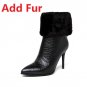 Large Size 33-43 Wool Genuine Leather Pointed Toe Winter Shoes Woman Sexy Thin High Heels Party Boot