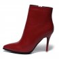 Sexy Fashion Boots Ankle Brand Genuine Leather Spring Autumn Thin High Heels Pointed Toe Party Weddi