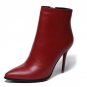 Sexy Fashion Boots Ankle Brand Genuine Leather Spring Autumn Thin High Heels Pointed Toe Party Weddi