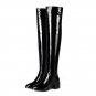 Large Size 31-45 genuine leather and pu women shoes woman long boots autumn winter square heels part