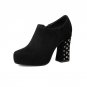Large Size 33-43 Kid Suede Leather Women Shoes Woman Sexy Platform High Heels Black Pink Party Weddi