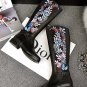 Retro Ethnic Embroidery Winter Shoes Women High Heel Ankle Boots Sexy Buckles Platform Shoes Women W