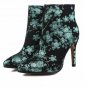 Retro Ethnic Embroidery Winter Shoes Women High Heel Ankle Boots Sexy Buckles Platform Shoes Women W