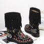 Retro Ethnic Embroidery Winter Shoes Women High Heel Ankle Boots Sexy Buckles Platform Shoes Women W