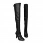 winter keep warm women boots thick high heels round toe platform shoes genuine leather over the knee