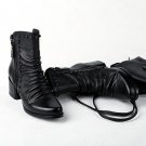 new high quality full genuine leather boots women shoes rivets round toe thick heels zip autumn wint