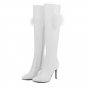 Woman Thin High Heel Over Knee Long Boots Women Pointed Toe Botines Mujer Warm Fur Winter Heels Shoe