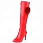 Woman Thin High Heel Over Knee Long Boots Women Pointed Toe Botines Mujer Warm Fur Winter Heels Shoe