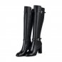 Women Real Leather Over Knee Boots Winter Snow Boots Sexy High Heel Zip Women Riding Black Boots Wom