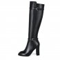 Women Real Leather Over Knee Boots Winter Snow Boots Sexy High Heel Zip Women Riding Black Boots Wom