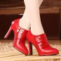 Women Pointed Toe Genuine Leather Ankle Boots Woman Zipper High Heel Bota Feminine Party Wedding Hee