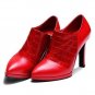 Women Pointed Toe Genuine Leather Ankle Boots Woman Zipper High Heel Bota Feminine Party Wedding Hee