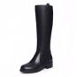 Women Real Leather Knee Boots Square Heel Shoes Fashion Female Zipper Shoes Winter Martin Boots Wome
