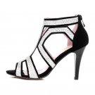 women real leather fretwork red bottom peep toe high heel sandals sexy fashion brand lady heeled sho