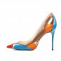 Women High Heel Shoes Pionted Toe Pumps Cut out Mix Color Wedding Party Dress Shoes Ladies Footwear