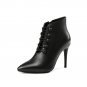 Women Ankle Boots Pointed Toe Thin High Heel Zipper Deisgn Women Shoes Sheepskin Westrn Style Women 