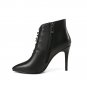 Women Ankle Boots Pointed Toe Thin High Heel Zipper Deisgn Women Shoes Sheepskin Westrn Style Women 