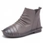 Women Boots 2Spring Autumn Fashion Genuine Leather Zipper Ankle Boots Pleated Soft High TOP Casual F