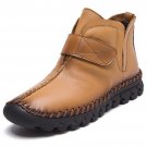 Genuine Leather Shoes Women 2017 Autumn Fashion Sewing Casual Flat Ankle Boots Warm Short Plush Wint
