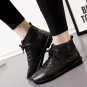 Quality Genuine Leather Flat Shoes 2017 Autumn Fashion Lace Up Women Ankle Boots High Top Casual Sho