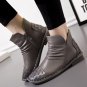 Genuine Leather Ankle Boots 2017 Autumn Fashion Woven Pleated Zipper Women Short Boots Soft High Top